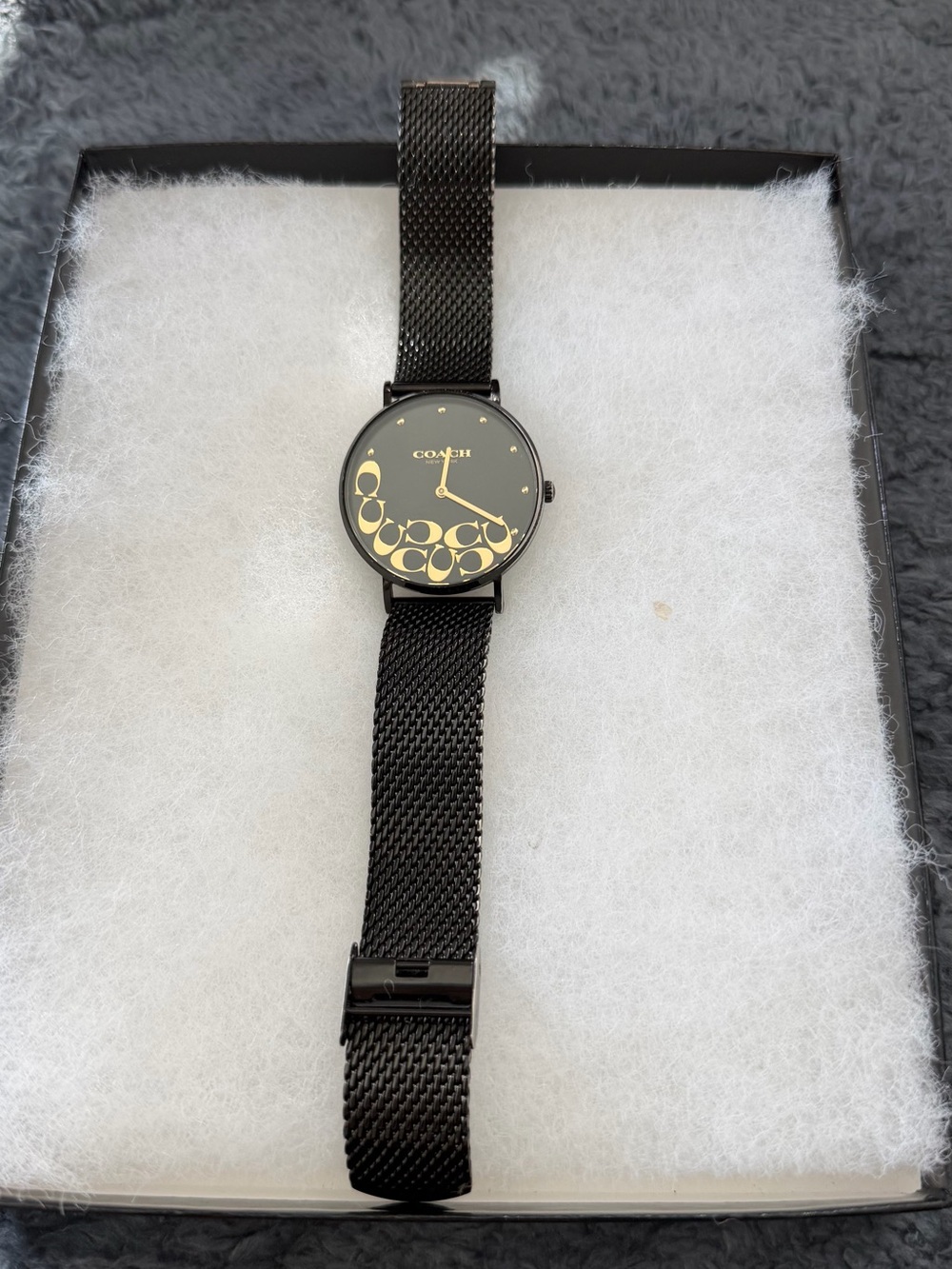 Coach Perry Black Stainless Steel Mesh Bracelet Watch 36mm
